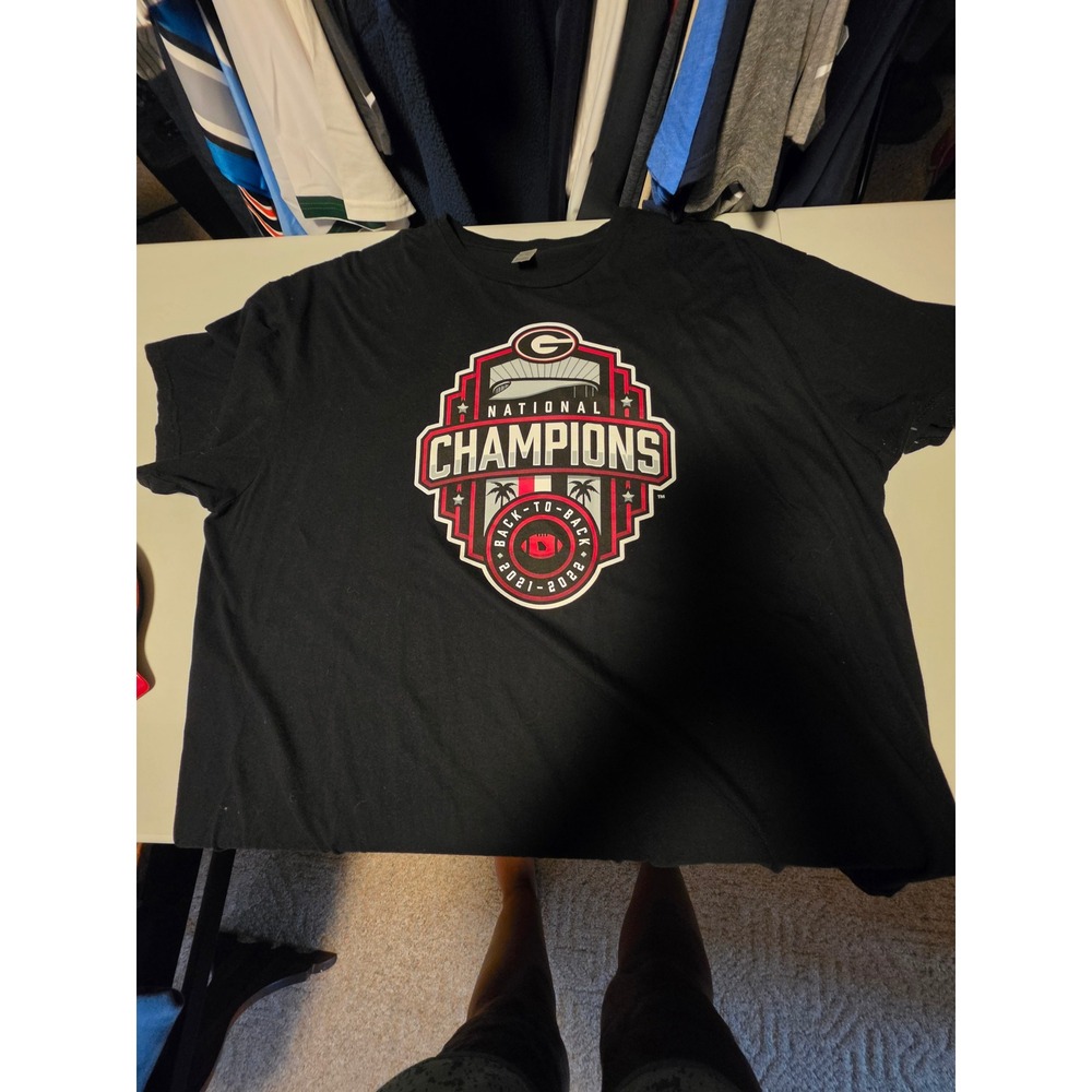 Fanatics Georgia Bulldogs Back-to-Back National Champions T-Shirt Mens 3XL Black